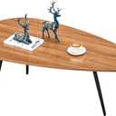 SAYGOER Mid Century Modern Coffee Table for Living Room Rustic Oval Coffee Table Small Retro Accent Sofa Center Table for Living Room,22.2" D x 42.5" W x 17.1" H, Walnut Oak