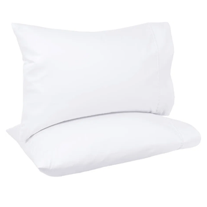 Amazon Basics 400 Thread Count Cotton Pillow Case, Standard, 30" L x 20" W, White - Set of 2, Pillows Not Included