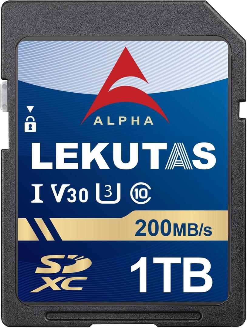 1T(999GB) SDXC UHS-I Memory Card - Up to 200MB/s Read Speed, C10, U3, V30, 4K UHD, Full-HD & 4K Video SD Card for Canon Nikon Sony Fujifilm DSLR Cameras or Mirrorless Cameras
