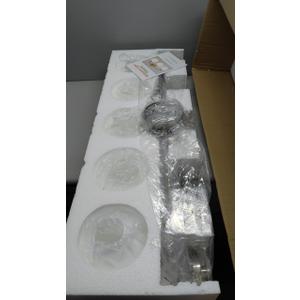 Bathroom Light Fixtures Over Mirror, Brushed Nickel Modern Vanity Lighting with Milk White Glass Globe Shades 5-Light Farmhouse Wall Sconce