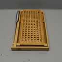 Bread Slicer for Homemade Bread - Adjustable Bamboo Bread Cutter with Knife, Foldable Slicing Guide & Crumb Tray - Bread Loaf Slicer for Sourdough, Cakes, Bagels, Loaves - Kitchen Gadgets Baking Gifts