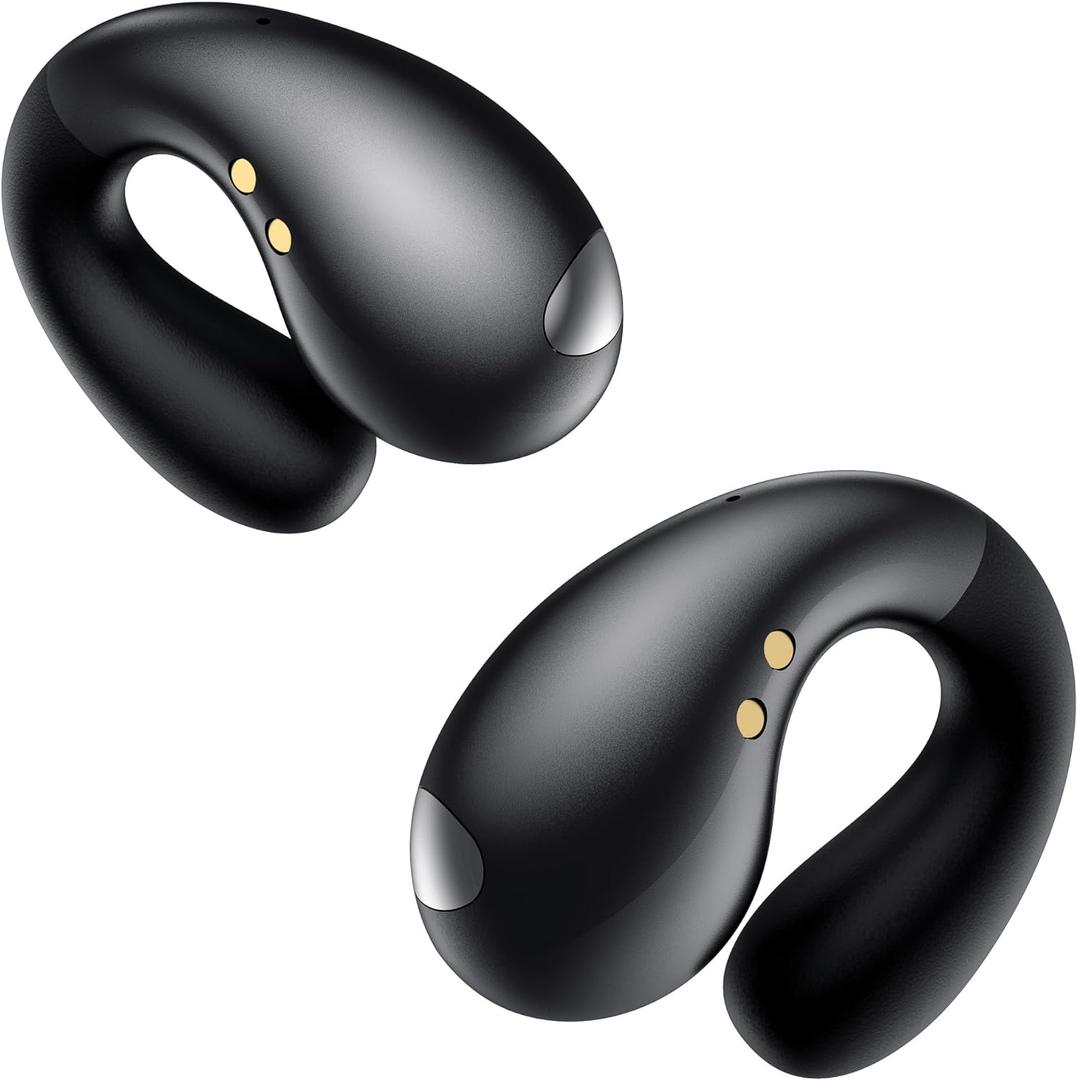 Ultra Open Ear Earbuds - Bone Conduction Earbuds with Wireless Bluetooth, Clip on Headphones, Over-The-Ear Headphones Comfortable for Fitness, Running, Gym Workouts, Designed for Small Ears