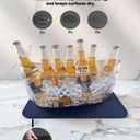 5.5L 16.7x6.4x7.3in Small Ice Bucket 2PCS with Drying Mat & Scoops for Parties, Mimosa Bar Supplies Beverage Tubs for Champagne Beer Sparkling Wine, Drink Cooler/Holder Food Grade Boat Shape