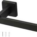 TocTen Toilet Paper Holder-Bathroom Tissue Holder Fit Big Roll Paper, Made of Thicken SUS 304 Stainless Steel, Square Paper Roll Holder Wall Mount Suitable for Bathroom, Kitchen, Office (Black, 6.5)