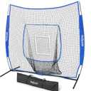 GoSports 7 x 7 ft Baseball & Softball Nets,  Batting & Pitching Net with Strike Zone (Royal)