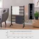 Freestanding Towel Warmer 6 Bars Plug-in Option 3 Working Modes Black Stainless Steel 24" W x 34" H