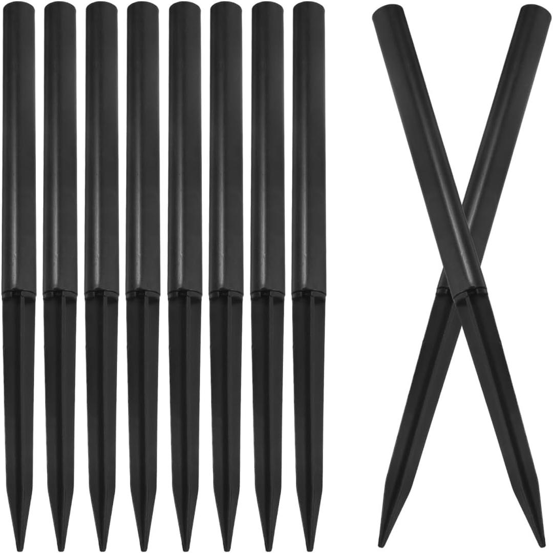 10Pcs Reinforced Ground Spikes Pathway Extension Lights Stakes Plastic Torch Solar Lights Replacement for Christmas Outdoor Yard Garden