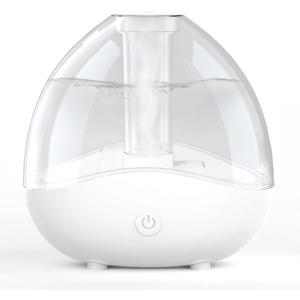 Ultrasonic Cool Mist Humidifier, Quiet Air Humidifiers for Bedroom, Desk Humidifiers Essential Oil Diffuser with Removable 1.5L Water Tank for Baby Nursery and Plants, Up To 24 Hours - White