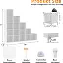 AWTATOS Cube Storage Organizer, 16 Cube Closet Organizer, Stackable Storage Cube Shelves, DIY Portable Closet Clothes Organizer Shelving for Bedroom, Closet, Wardrobe, Bathroom, White