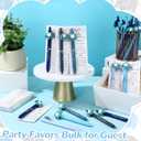50 Set Baby Shower Gifts Pens for Guests Baby Shower Party Favors Retractable Ballpoint Pens with Thank You Cards for Gender Reveal Souvenir Game Prize (It's A Boy)