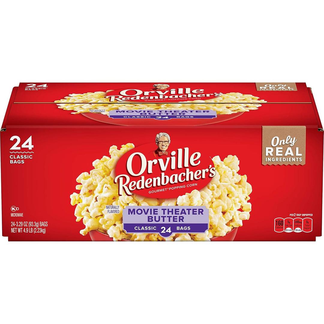 Orville Redenbacher's Microwave Popcorn, Movie Theater Butter Flavor, 3.29 oz., 24-Count (EXP 02/27/26)