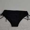 Talisea Womens Full Coverage Bikini Bottoms - Low Rise Bathing Suit Swim Bottom Side Tie Ruched Swimsuits Swimwear Black, Small