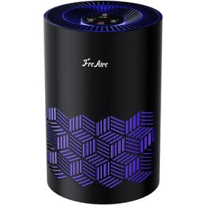 FreAire Air Purifiers for Bedroom, Air Purifiers for Home with Lights, HEPA Air Purifier Removes Dust Smoke Pollen Dander Smell, for Home/Pets/Bedroom, Black