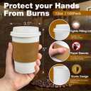 Ginkgo 100 Pack 12 oz Leak-Proof Coffee Cups with Lids and Sleeves Disposable To Go Hot Travel Paper Cups, Hot Chocolate, Cocoa, Tea, Coffee Bar Accessories
