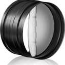 [Upgraded] Hon&Guan 6 Inch Backdraft Damper Draft Blocker, One-Way Airflow Duct Damper 6 Inch Ducting Insert Backflow Preventer Inline Fan Vent Deflector-Black