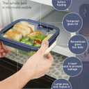 2-Pack Glass Food Storage Containers with Tempered Lids (21.3oz/2.7cup) - Airtight Snap Lock, Microwave & Oven Safe (-4~ 950F), Freezer to Baking Dish, BPA-Free, Gift Box (Blue)