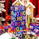 2 x Afucus Christmas Wrapping Paper, Christmas Tree, Holly Jolly, HO Santa Claus Laughing, Gift Box Themed Gift Wrap Paper, Cute Mini Rolls for Party (17 Inch X 120 Inch) (Christmas-Purple Red)