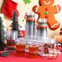 Honeydak 50 Pcs Christmas Cups 12 oz Ugly Sweater Plastic Cups Clear Snowflake Disposable Glasses Xmas Theme Drinking Glasses for Home Xmas Winter Holiday Party Favors Kitchen Supplies Decoration