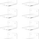 Trailwalk Acrylic Small Shelf,Mini Floating Wall Shelf,Wall Mounted Storage Shelf,for Pop Figures,Plant,Picture Photo Modern Wall for Office Bedroom Living Room,Clear (8 Pack)