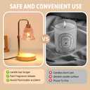 Droyek Candle Warmer Lamp with Timer Electric Adjustable Height Candle Warmer Dimmable Wax Warmer Lamp Jar Candles with 2 Bulbs for Home Decor & Office