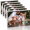 Fixwal 4x6 Picture Frame, 6 Pack Acrylic Frames, Clear Double-Sided Photo Frame with Magnetic Desktop