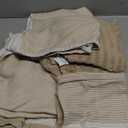 Premium Kitchen Towels (20x 28, 6 Pack) | Large Cotton Dish Towels | Flat & Terry Highly Absorbent Kitchen Linen Set with Hanging Loop | Tan