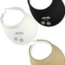 3 Pack Sun Visor Hat Women Shiny Rhinestones Bling Clip On Visors