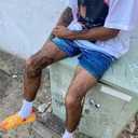 Mens Running Quick-Dry Mesh Gym Shorts with Paisley Design Lightweight Athletic Casual Shorts,Pockets for Outdoor (Blue, L)