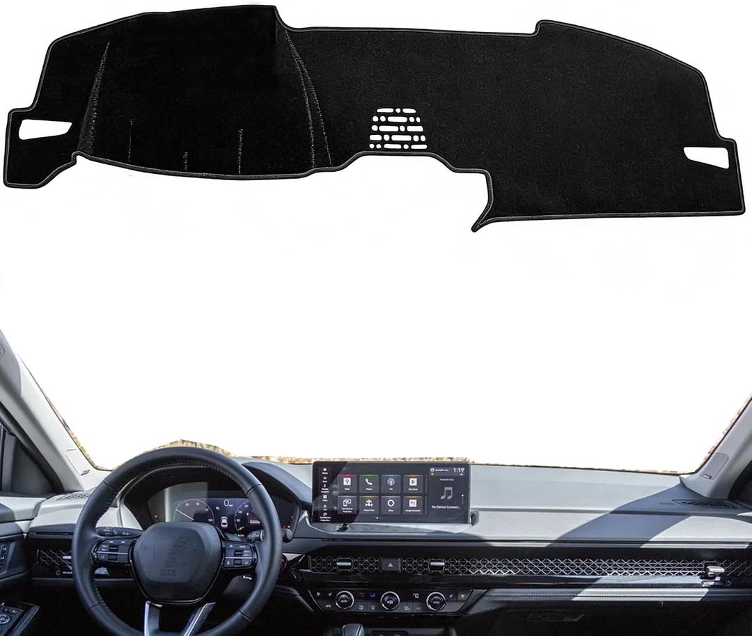 Upgraded Dash Mat for 2023-2025 Honda Accord Polyester Dash Board UV Protection Non-Slip Windshield Reflective Dash Cover Interior Accessory Black