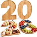Rtteri 4 Pcs Large 2026 Charcuterie Numbers Fillable Board Graduation Decorations 15.75"x11.81" Wood Serving Food Trays Platters for Class of 2026 Grad Party Centerpieces Table Decor