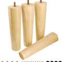 FoDau770 Rubber Wood Furniture Legs 9 Inches, Straight Tapered Wood Feet Mid Century Sofa Legs Set of 4, 5/16" UNC Furniture Feet Replacement Parts for Cabinet Couch Dresser Chair Ottoman Table (Varnish)