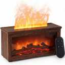 Essential Oil Diffuser, 7-Color Fireplace Fire Flame Aromatherapy Humidifier, 280ml Ultrasonic Aroma Diffuser Valentine's Day Gift with Time Sets and Remote Control for Bedroom Home Yoga Office (Walnut)