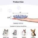 Selamica Ceramic Cat Bowls, 6 Inch Wide Shallow Cat Food Bowl for Relief Whisker Fatigue, Set of 4, Vintage Blue