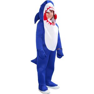 ReneeCho Boys Shark Costume Kids Onesie Pajamas Halloween Sea Animal Suit Onesie (Small, Blue)