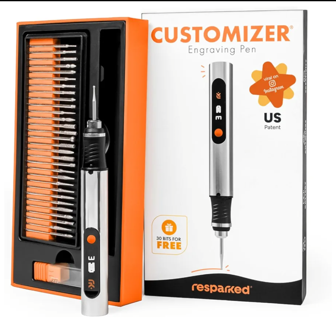 Customizer Engraving Pen (Formerly Culiau): Ultimate Cordless Portable Tool for Artists & DIYers - Engrave 50+ Surfaces - Beginner Friendly - Rechargeable - Free 30 Bits & Mastery Guide
