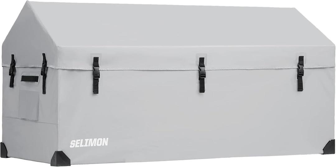 174 US Gallon Outdoor Storage Box Waterproof Soft Shell Tarpaulin Deck Box for Patio Furniture Outdoor Cushions, Throw Pillows, Garden Tools