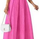 PRETTYGARDEN Womens Sleeveless Maxi Summer Dresses 2026 Hollow Out Eyelet Square Neck Ruffle Flowy Beach Vacation Sundress Small