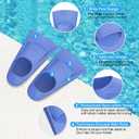 Gintenco Swim Fins, Kids Swim Training Fins for Lap Swimming, Travel Size Flippers with Mesh Bag, Silicone Swimming Fins for Kids Teens Adults Women Men, Light Blue, XL(US Men 8-9.5/ US Women 8.5-10)