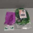 MEEZY Women Green Wig with Purple Scarf and Green False Eyelashes, Halloween Costume Cosplay Wig Heat Resistant Synthetic Hair for Adults Anime Cosplay Christmas Party St. Patrick's Day Daily Use