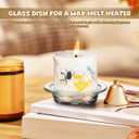 DOITOOL Glass Wax Melt Warmer Dish 4.52 Inch Replacement Plate for Aromatherapy Oil Melting Home Fragrance Warmer Accessory with Easy Clean Smooth Surface