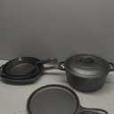 6 Piece Pre-Seasoned Cast Iron Cookware Set – Incl. 5QT Dutch Oven with Lid, 8'' and 10.25'' Cast Iron Skillets, 10.5'' Round Griddle, and a Square Grill Pan for Kitchen, Stovetop, & Camping