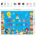 Reading Themed Backdrop Open a Book Open a Mind Background World Book Day Children Students Classroom Party Decorations Library Elementary Banner Photo Booth Props (8x6FT)