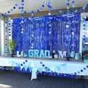 Decor365 Blue Fringe Curtains Blue Party Decorations Blue Circle Garlands Streamers Banner Backdrp for Wedding Graduation Bridal Shower Bachelorette Ramadan Birthday Party Supplies