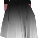 BFFBABY Women's Wrap V Neck Plus Size Maxi Dresses 3/4 Sleeves Chain Floral Printed Swing Dress with Belt