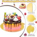 100 Pcs 5 Inch Mini Cake Boards Round Golden Mousse Cake Boards Disposable Cardboard Plate Round Coated Cakeboard for Kitchen Baking Caking Pizza Dessert Cupcake Tray (5 Inch)