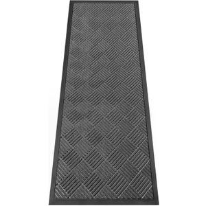 Indoor Outdoor Door Mat, 6x 2' Doormat for Entryway, Rubber Backing Non Slip Front Door Mat Outside Entrance, Super Absorbent Commercial Floor Mat for Home Office, Gray Diamond