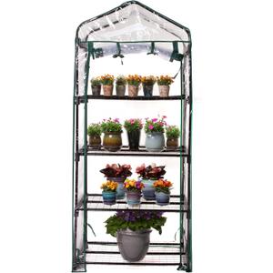 Gardman R687 4-Tier Mini Greenhouse, 27" Long x 18" Wide x 63" High,Black