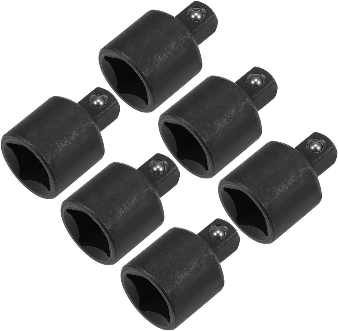 uxcell 6pcs 3/8" Drive (F) x 1/4" M Socket Reducer Adapters, Female to Male, Cr-V Steel(Black)