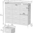 White Dresser with LED Lights and Charging Station for Bedroom 12 Drawers Dressers & Chest of Drawers Tall Dressers for Hallway Entryway Closets Living ROM Sturdy Steel Frame Wood Top, 49.7"D x 18.5"W x 41.7"H