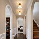 Crystal Ceiling Light Fixture, Modern Semi Flush Mount Ceiling Light with Remote Control, Cube Gold Flush Mount Chandelier for Entryway Kitchen Bedroom Living Room Entryway (Bulb Included)